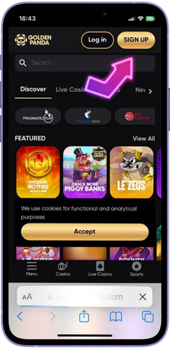Sing up button